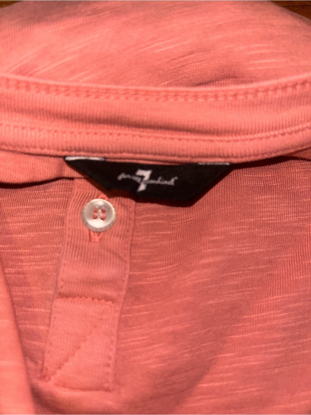 7 For All Mankind Salmon/Pink Polo Shirt